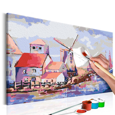 Paint By Numbers Kit - Windmills (Landscape)