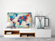 Paint By Numbers Kit - World Map (Blue & Red)