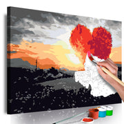 Paint By Numbers Kit - Heart-Shaped Tree (Sunrise)