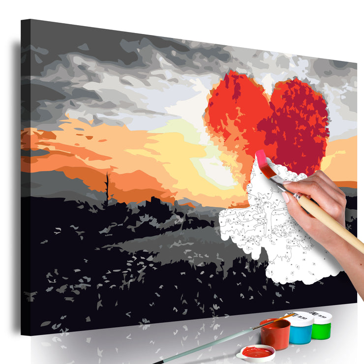 Paint By Numbers Kit - Heart-Shaped Tree (Sunrise)