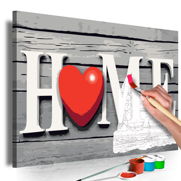 Paint By Numbers Kit - Home with Red Heart