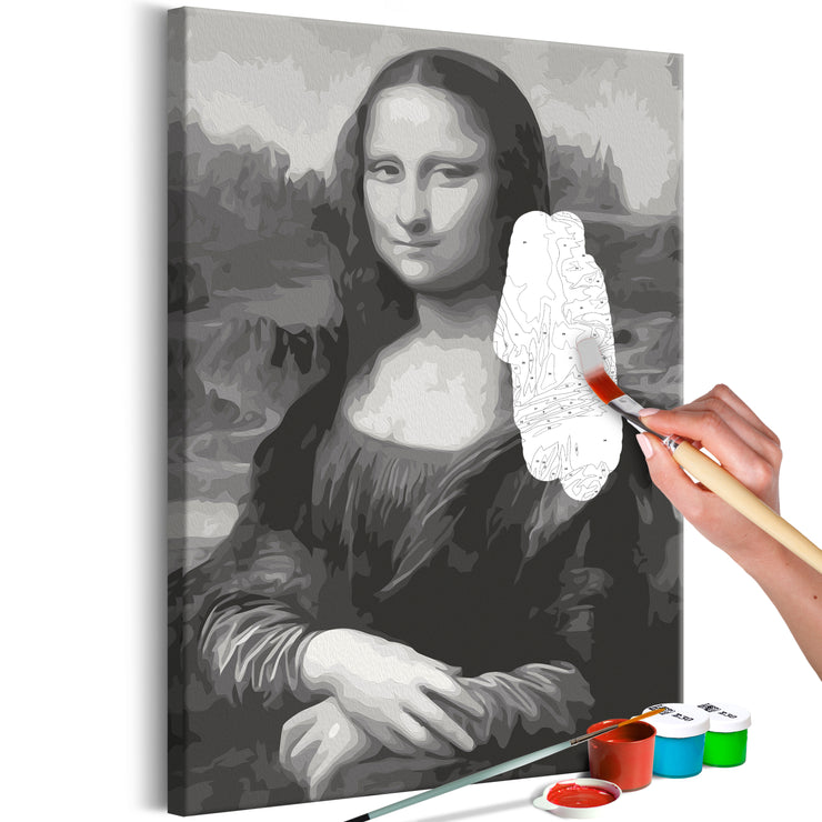 Paint By Numbers Kit - Black and White Mona Lisa