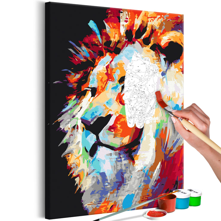 Paint By Numbers Kit - Portrait of a Colourful Lion