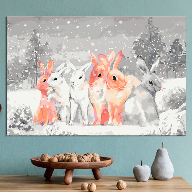 Paint By Numbers Kit - Winter Bunnies