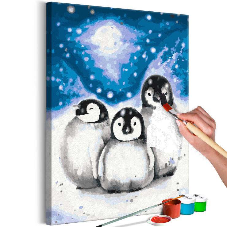 Paint By Numbers Kit - Three Penguins