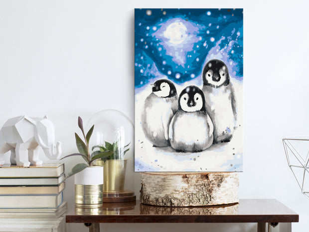 Paint By Numbers Kit - Three Penguins