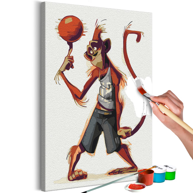 Paint By Numbers Kit - Monkey Basketball Player