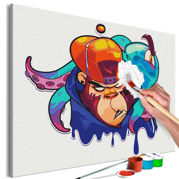 Paint By Numbers Kit - Monkey Graffiti