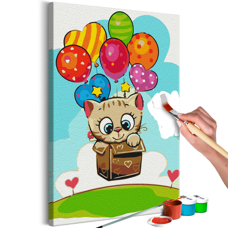 Paint By Numbers Kit - Kitten With Balloons