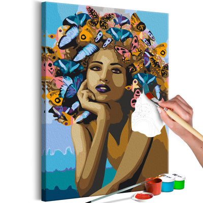 Paint By Numbers Kit - Girl and Butterflies