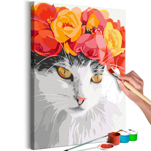 Paint By Numbers Kit - Flowery Cat