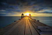 Fotótapéták Sunset At The Wooden Bridge