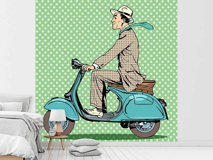 Fotótapéták Pop Art Vespa Driver