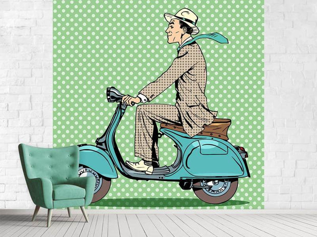 Fotótapéták Pop Art Vespa Driver