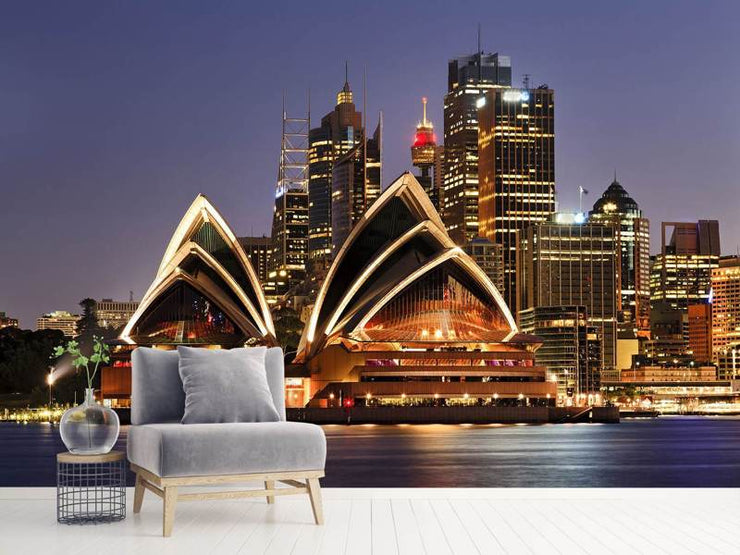 Fotótapéták Skyline With The Boat In Front Of Sydney