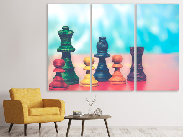 3 darab Vászonképek Colorful chess