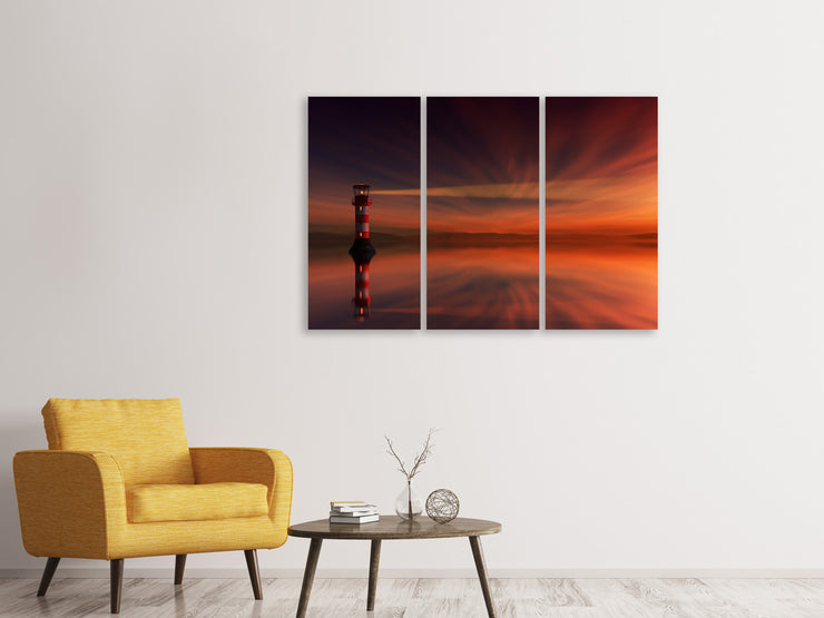 3 darab Vászonképek Red sky at the lighthouse
