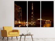 3 darab Vászonképek At night in Dubai