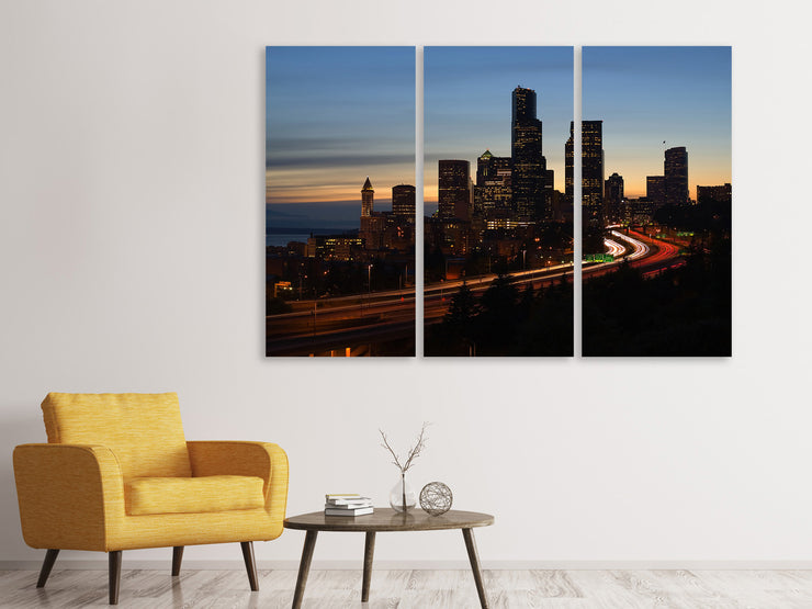 3 darab Vászonképek Sunset in Seattle