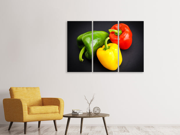 3 darab Vászonképek Colorful peppers