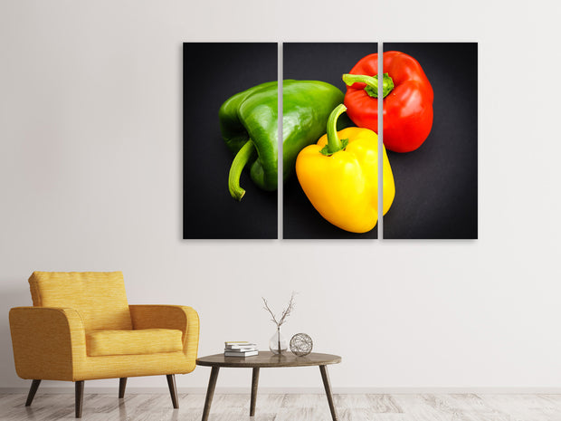 3 darab Vászonképek Colorful peppers