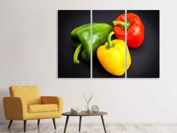 3 darab Vászonképek Colorful peppers