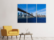 3 darab Vászonképek Brooklyn Bridge in sunshine