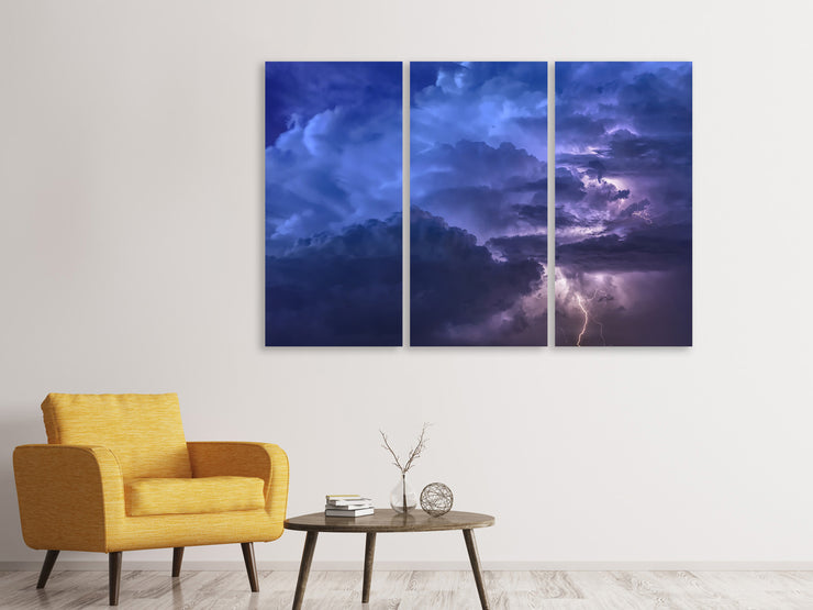 3 darab Vászonképek Lightning in the sky