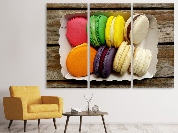 3 darab Vászonképek Selection macaroons