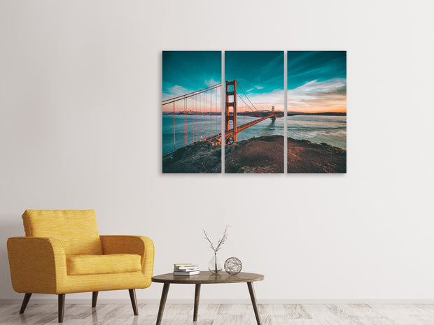 3 darab Vászonképek Golden Gate in the light