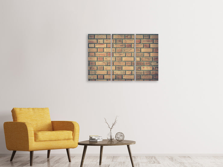 3 darab Vászonképek Brick wall