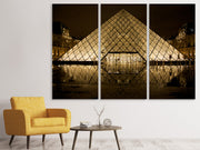 3 darab Vászonképek At night at the Louvre