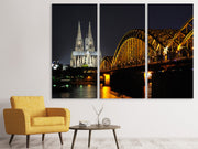 3 darab Vászonképek At night in Cologne