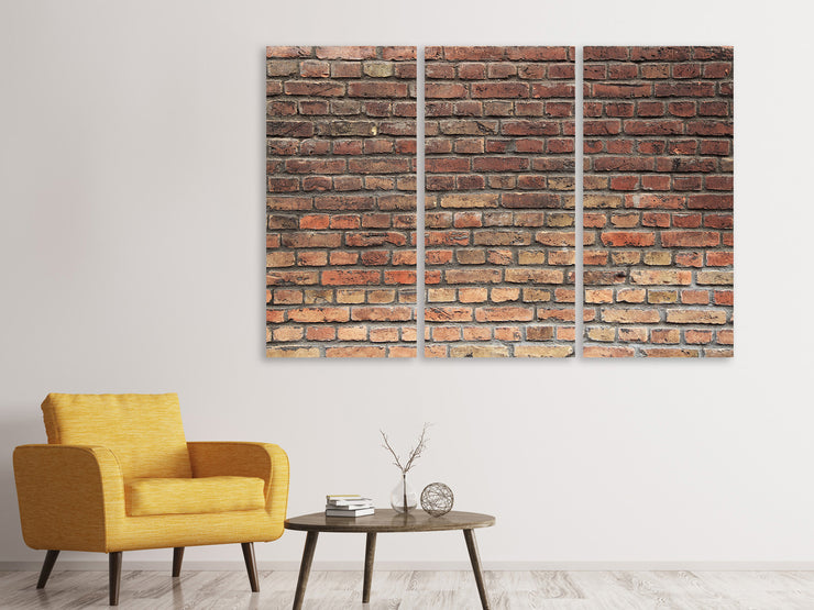 3 darab Vászonképek Brown Brick Wall
