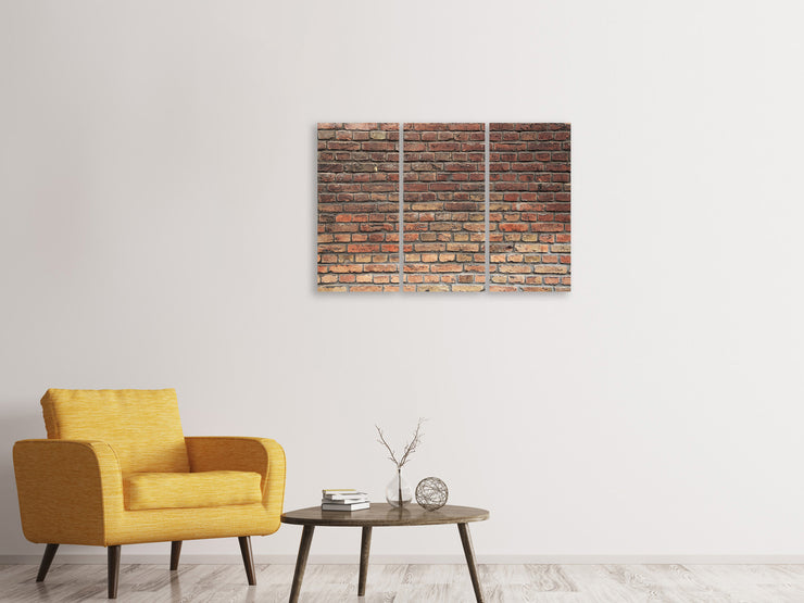 3 darab Vászonképek Brown Brick Wall