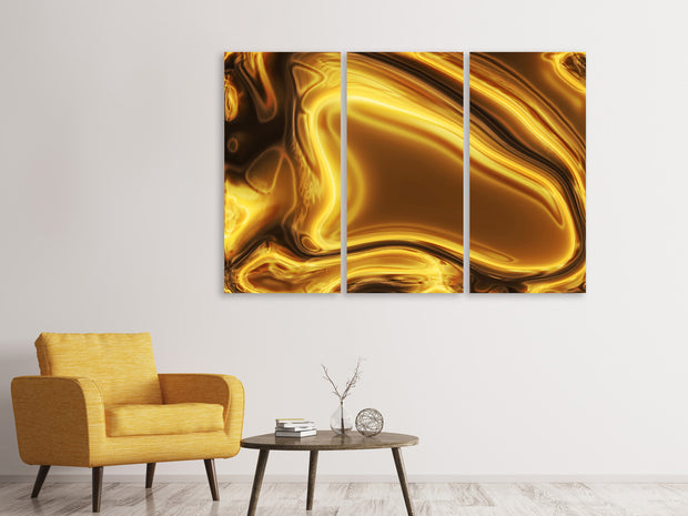 3 darab Vászonképek Abstract Liquid Gold