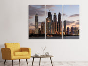 3 darab Vászonképek Skyline Dubai At Sunset
