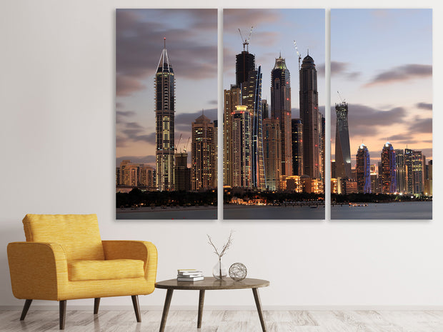 3 darab Vászonképek Skyline Dubai At Sunset