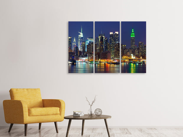 3 darab Vászonképek Skyline New York Midtown At Night