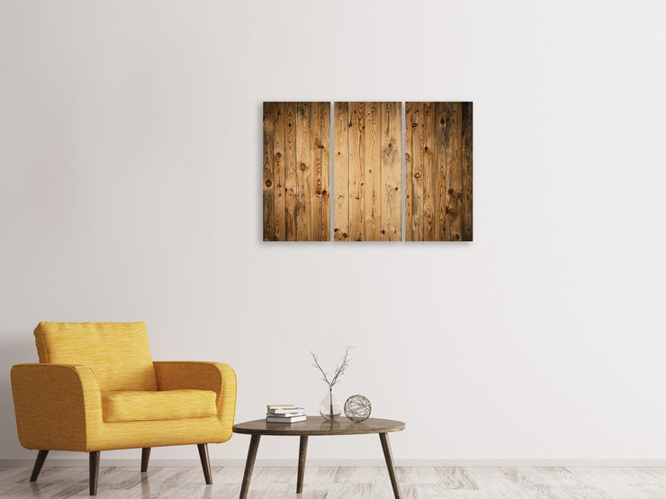 3 darab Vászonképek Walnut Wood