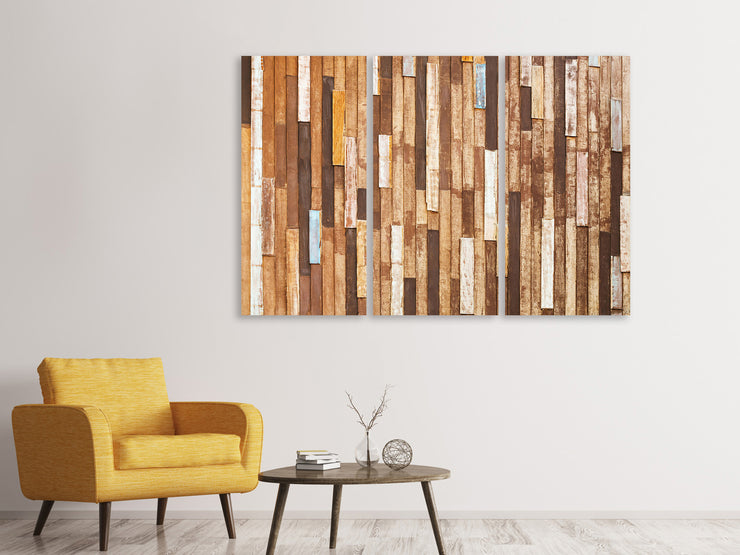 3 darab Vászonképek Design Wood