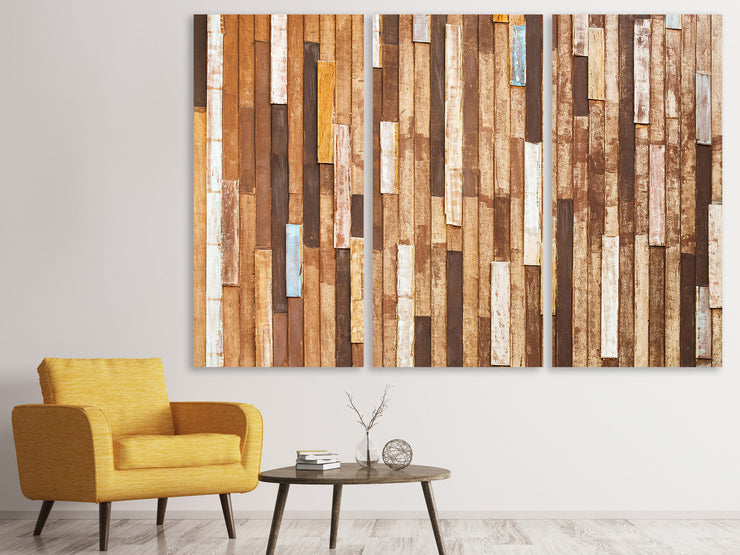 3 darab Vászonképek Design Wood