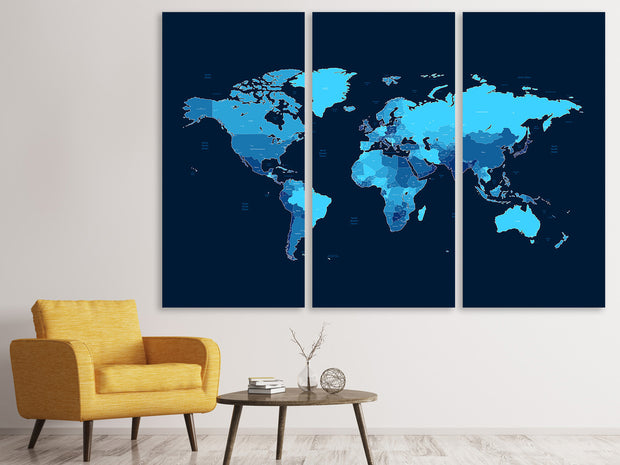 3 darab Vászonképek World Map
