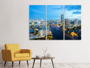 3 darab Vászonképek Skyline Bangkok At Dusk