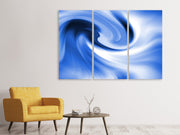 3 darab Vászonképek Abstract Blue Wave