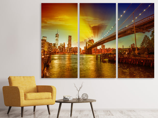 3 darab Vászonképek Skyline Brooklyn Bridge NY