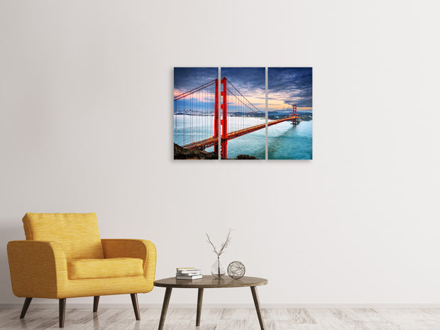 3 darab Vászonképek The Golden Gate Bridge At Sunset
