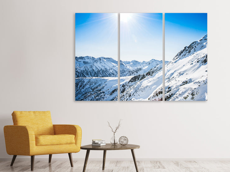 3 darab Vászonképek Mountain Panorama In Snow