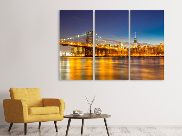 3 darab Vászonképek Skyline NY Williamsburg Bridge