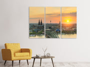 3 darab Vászonképek Skyline Cologne At Sunset